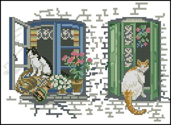 Коты в окне-Eva Rosenstand